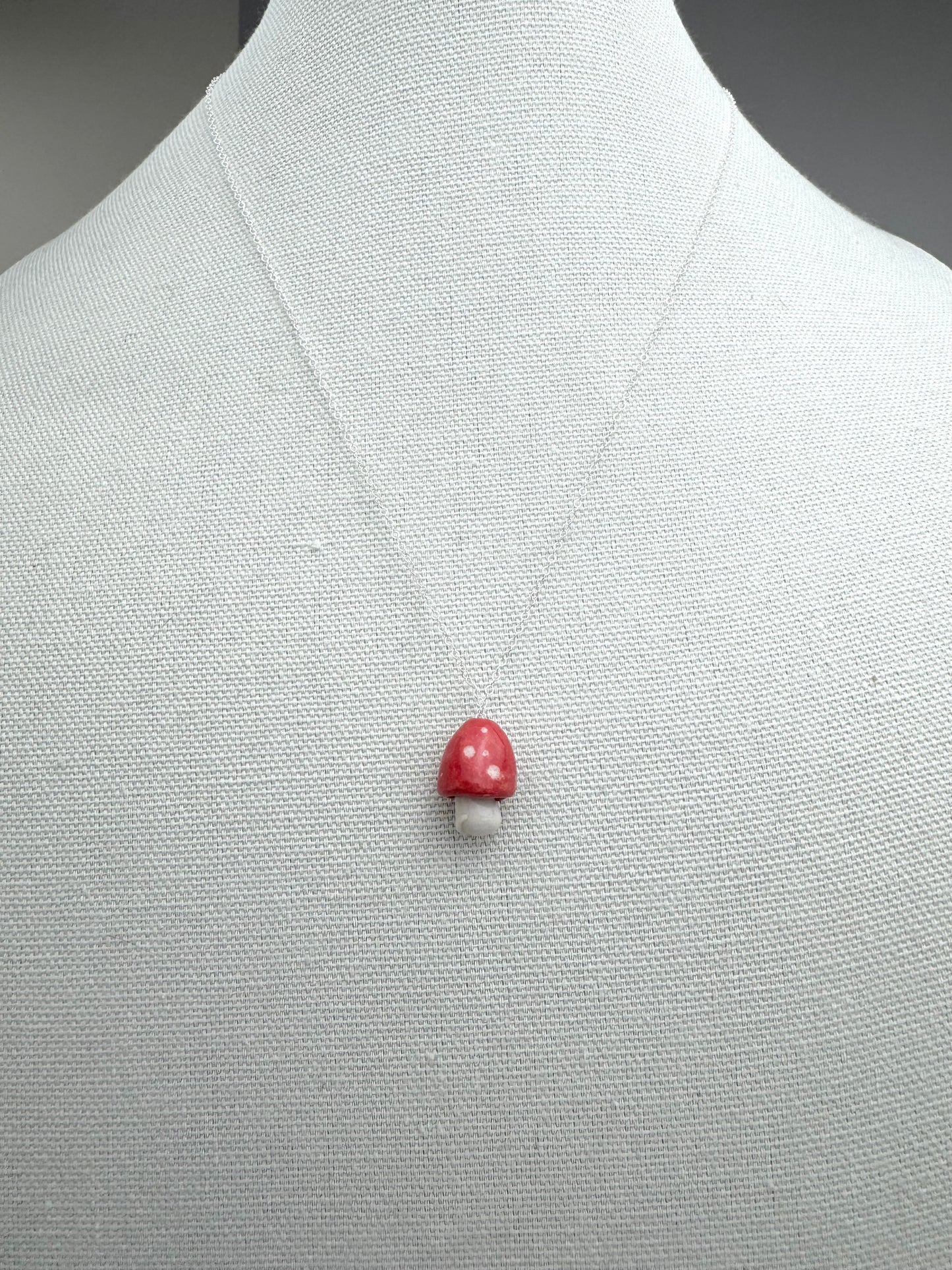 Red Mushroom Cat Necklace