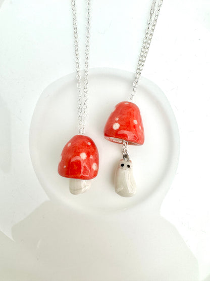 Red Mushroom Cat Necklace
