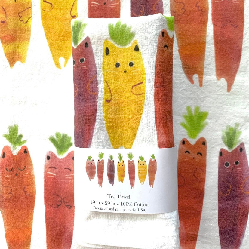 Carrot Cat Greeting Card