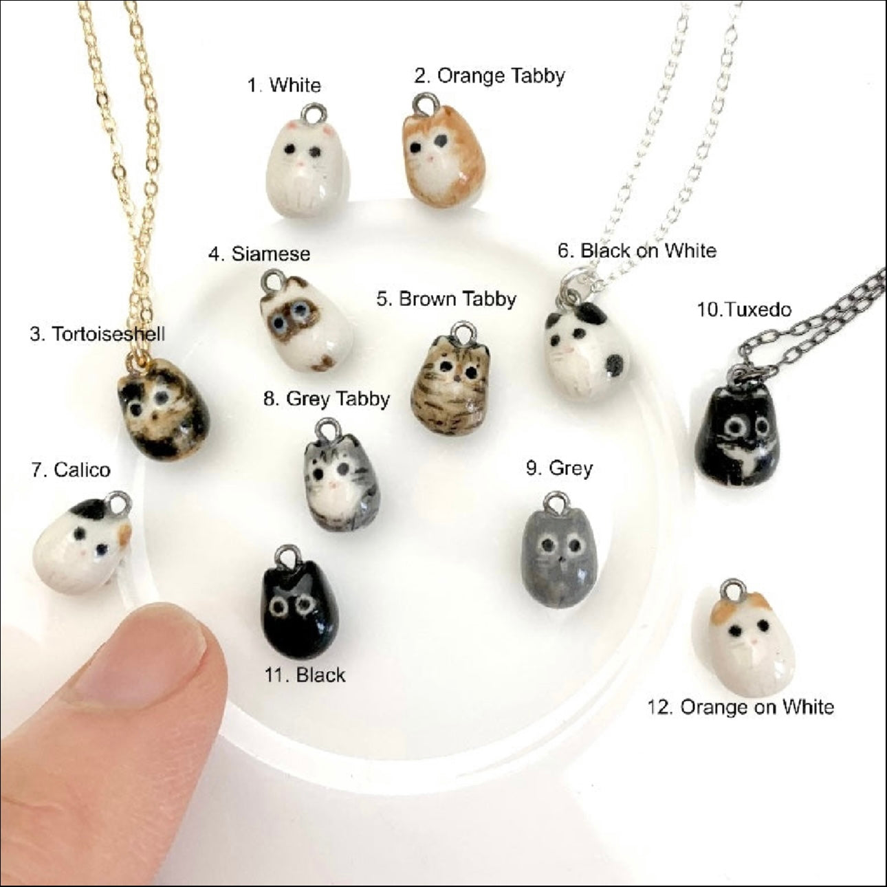 Orange Tabby Flower Necklace