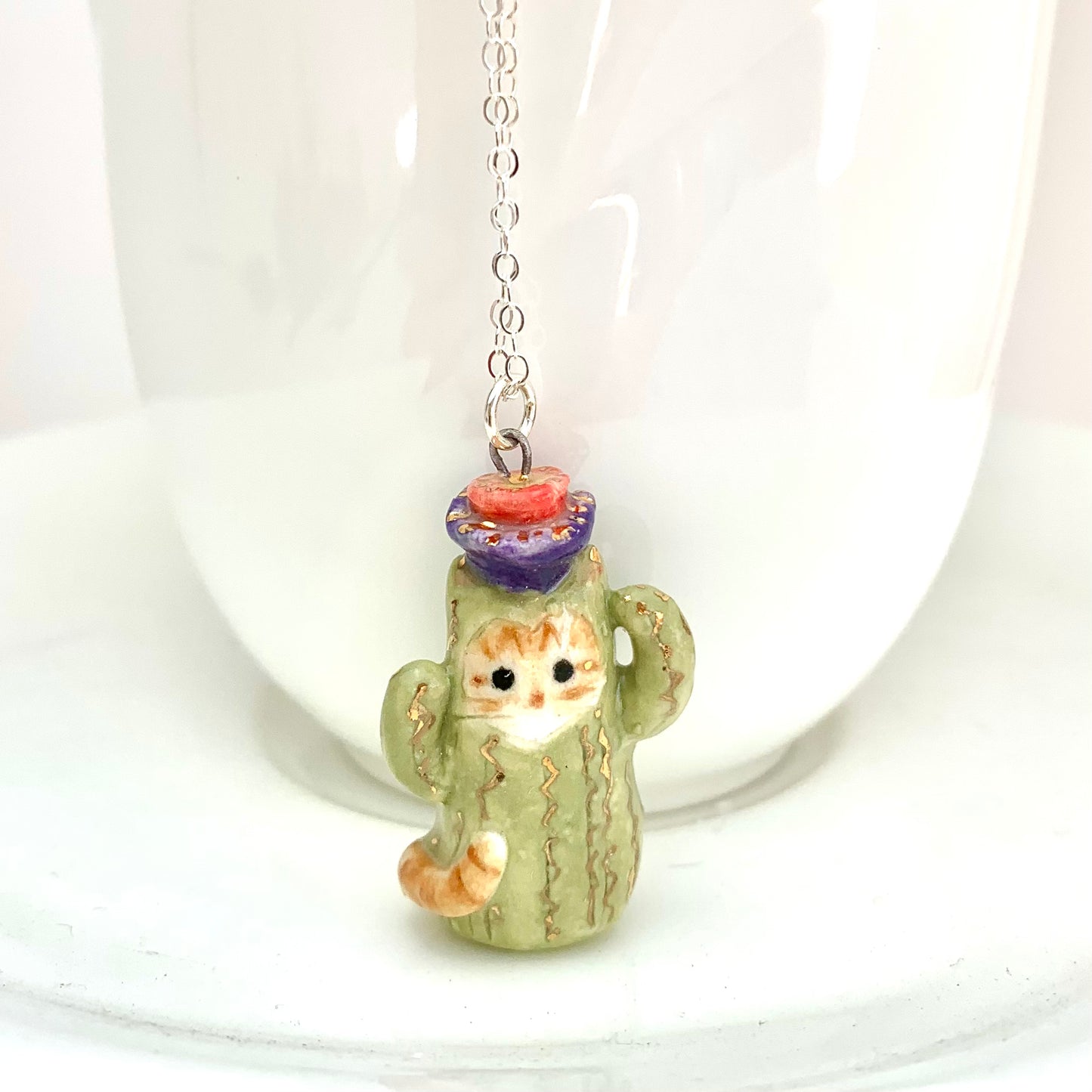 Cactus Cat Necklace
