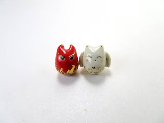 Angel & Devil Cat Dangle Earrings
