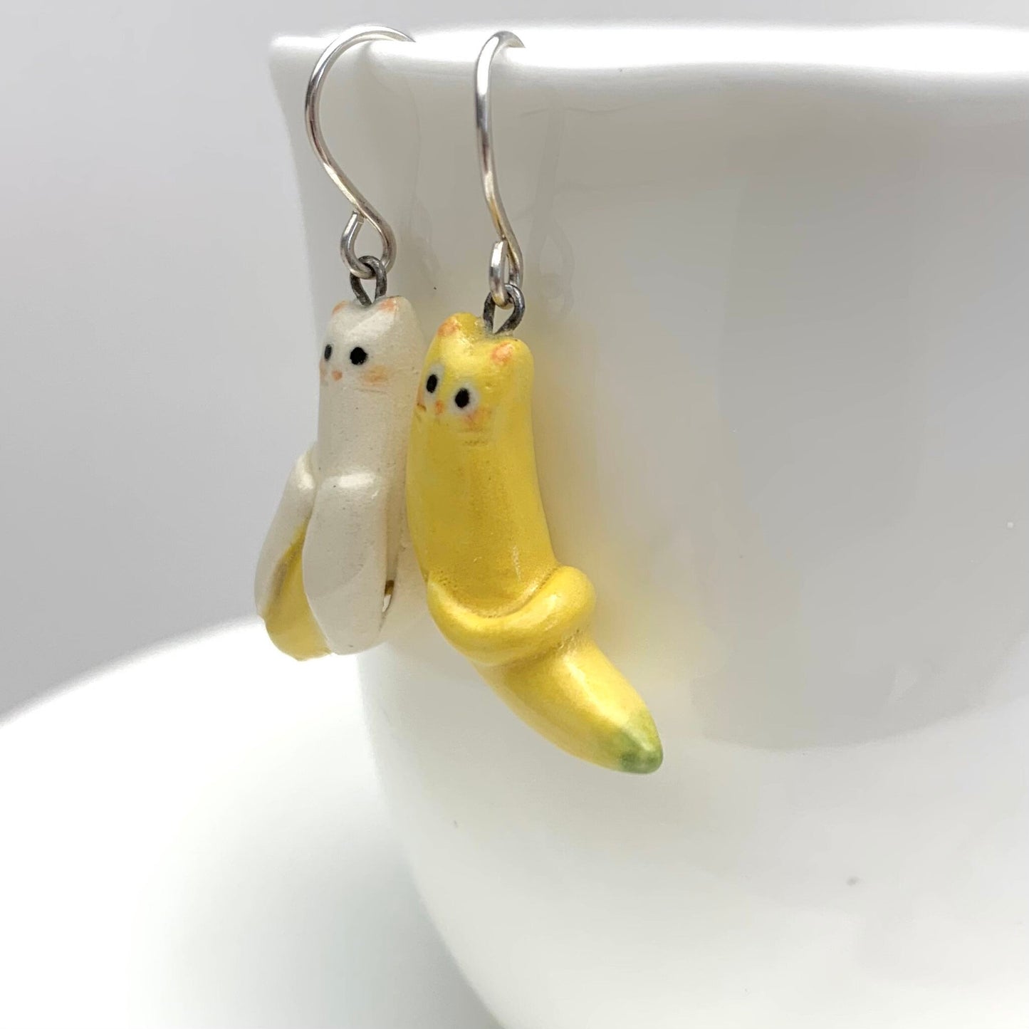 Banana Cat Dangle Earrings