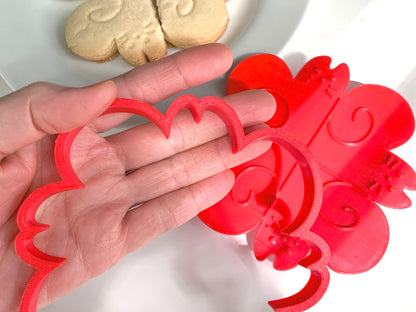 Four Heart Cat Cookie Cutter & Stamp