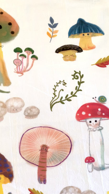 Mushroom Cat Tea Towel