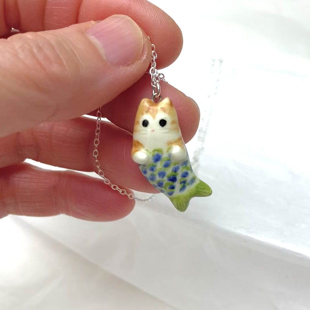 Orange Tabby Mermaid Cat Necklace – ChikoCraft