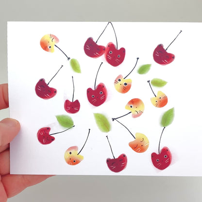Cherry Cat Greeting Card