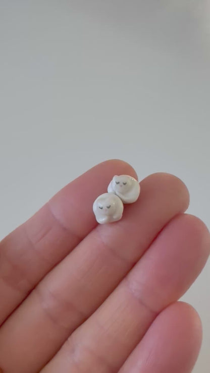 Sleeping Cat Stud Earrings