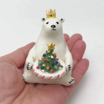 Christmas Bear Figurine