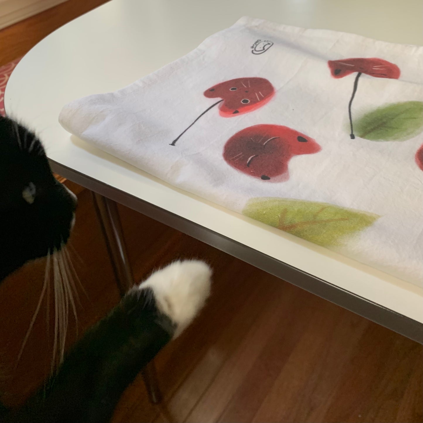 Cherry Cat Tea Towel