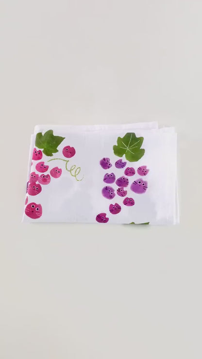 Grape Cat Tea Towel