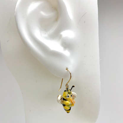 Bee Cat Dangle Earrings