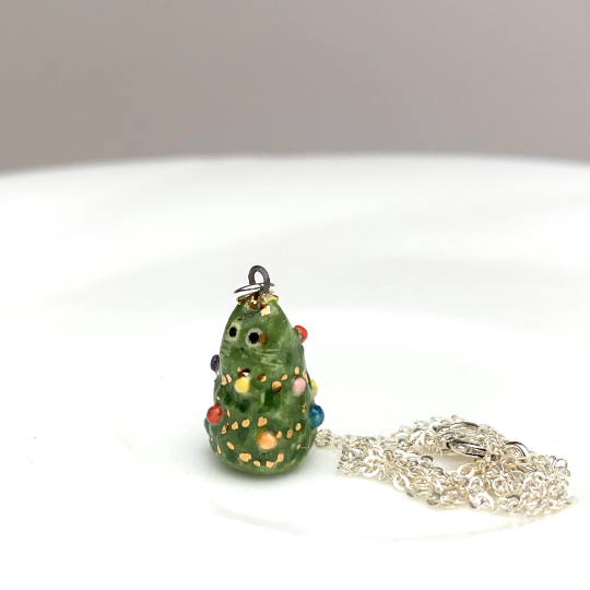 Christmas Tree Cat Necklace