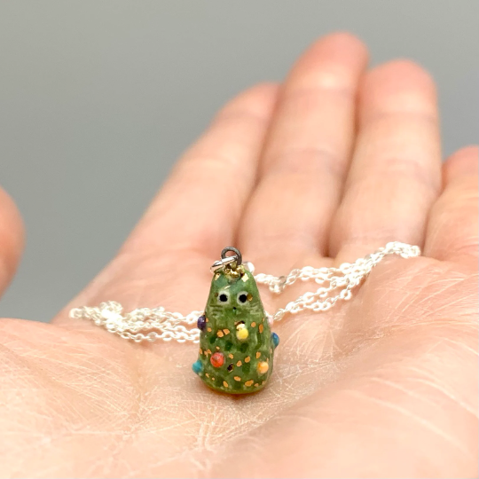 Christmas Tree Cat Necklace