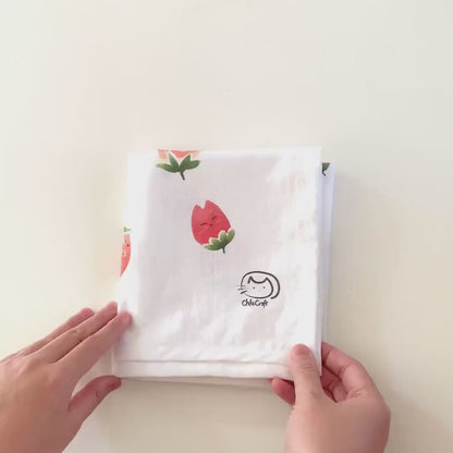 Strawberry Cat Tea Towel
