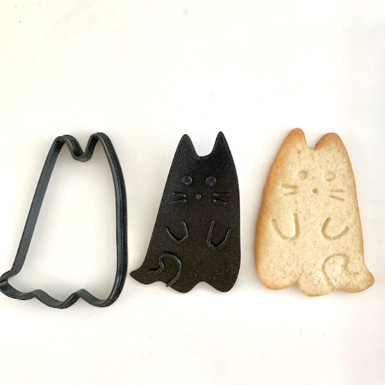 Ghost Cat Cookie Cutter & Stamp