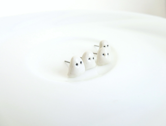 Tiny Ghost Stud Earrings
