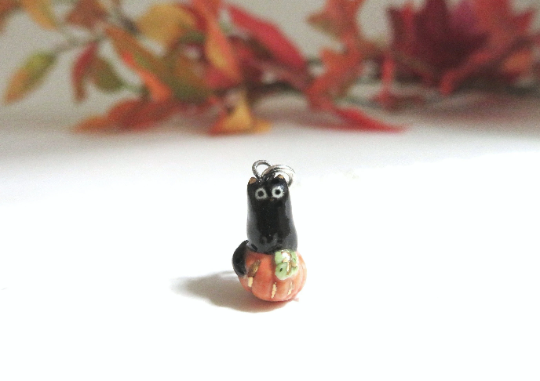 Black Cat Pumpkin Necklace