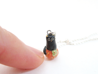 Black Cat Pumpkin Necklace