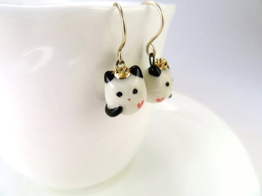 Royal Cat Dangle Earrings