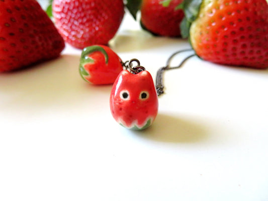 Strawberry Cat Necklace