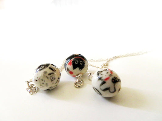 Cat Ball Charm Necklace