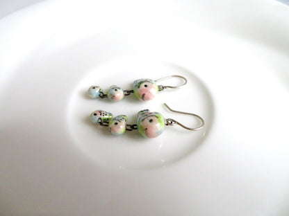 Pastel Rainbow Multi Fish Dangle Earrings