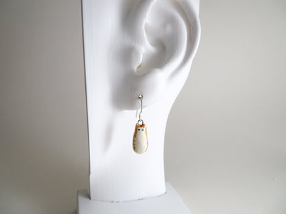 Long Orange Tabby Cat Dangle Earrings