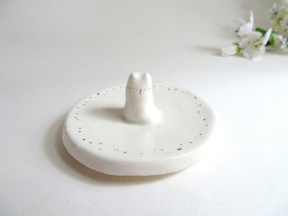 White Cat Ring Dish