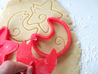 Star and Moon Cat Cookie Cutters & Stamps