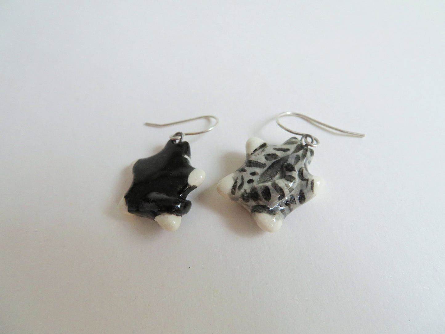 Flat Cat Dangle Earrings