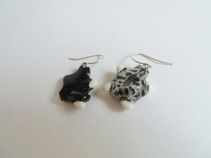 Flat Cat Dangle Earrings