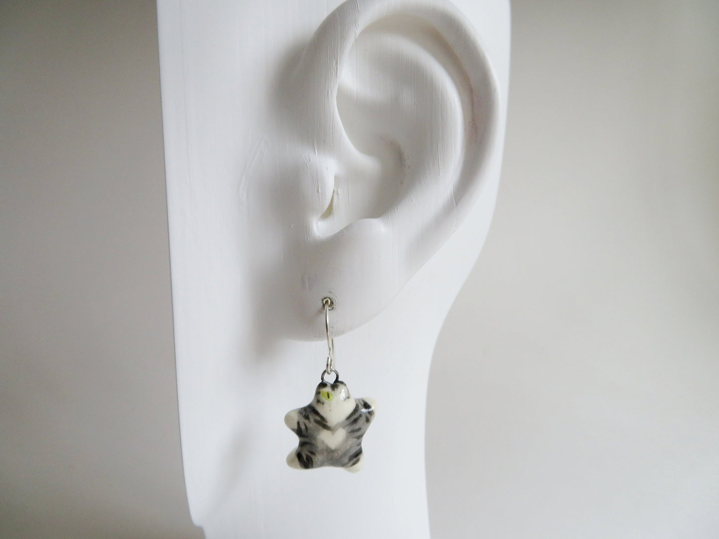 Flat Cat Dangle Earrings