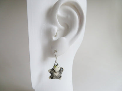 Flat Cat Dangle Earrings