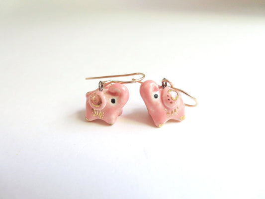 Pink Elephant Earrings
