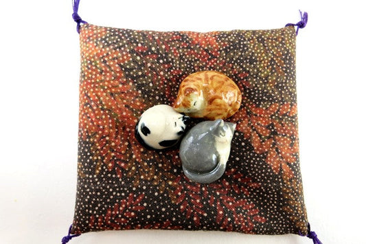 Miniature Sleeping Cat Figurine