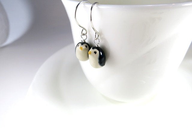 Penguin Dangle Earrings