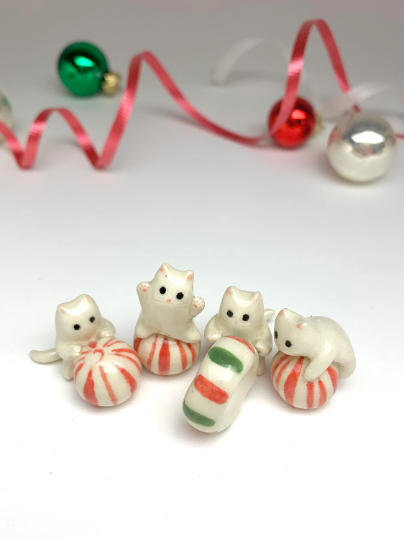 Peppermint Cat Figurines