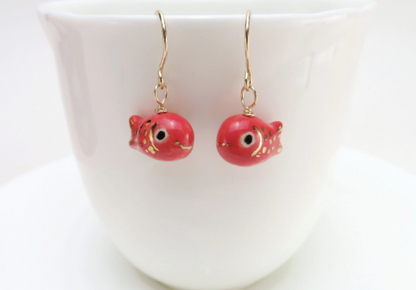 Red Fish Earrings